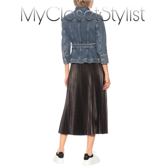 Alexander McQueen Denim 2pc Peplum Jean Jacket NWT - Picture 3 of 8